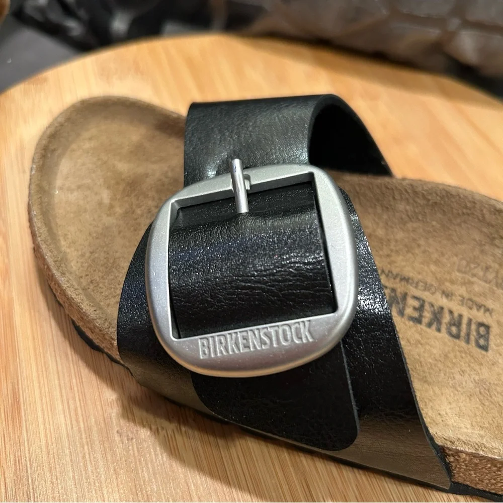 Birkenstock Madrid Big Buckle Black Leather Women’s Size 38/7-7.5 NWB - Picture 7 of 11